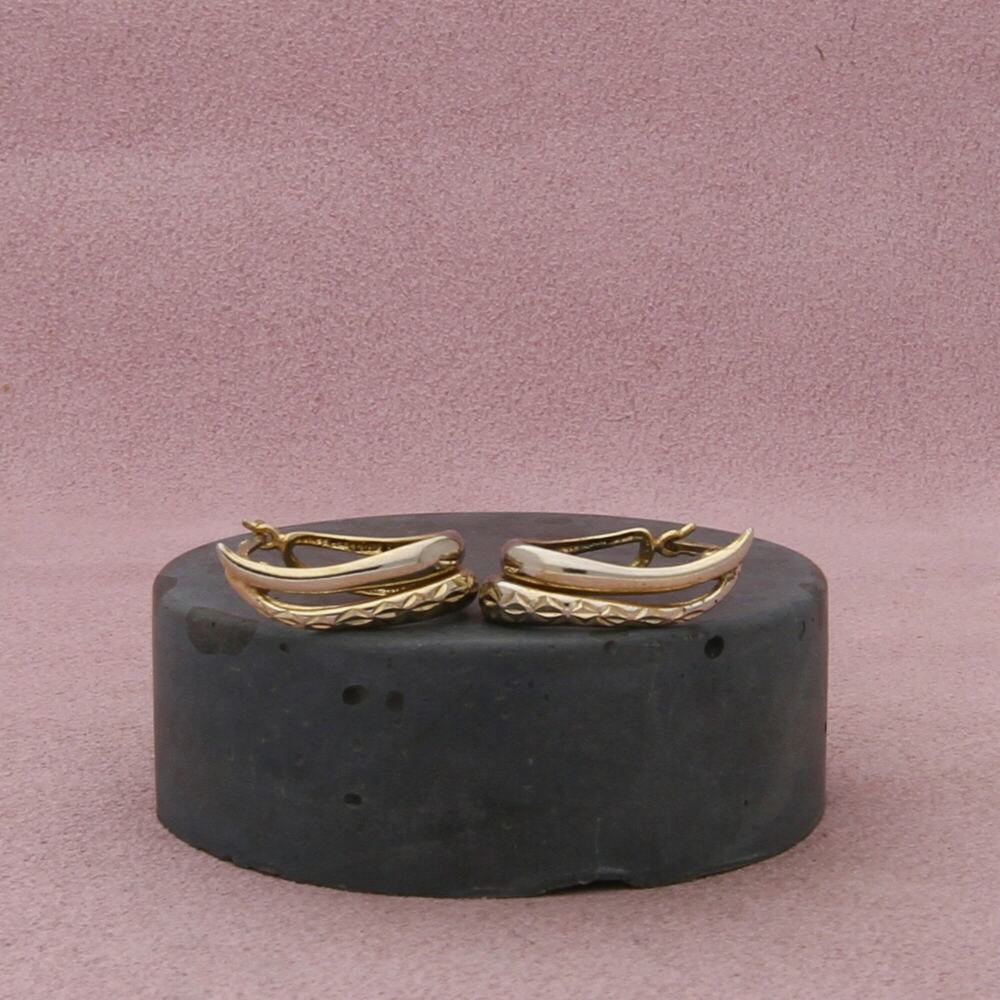 sterling silver diamond-cut huggie earrings
